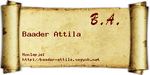 Baader Attila névjegykártya